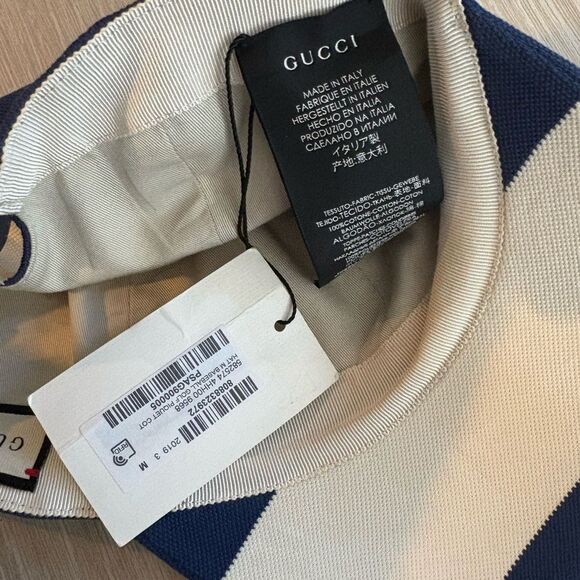 Brand new with tags  Gucci Blue and White Stripe Cap size M main image 9